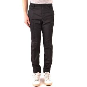 Paolo Pecora Slim Fit Cuffed Hem Pants Men black